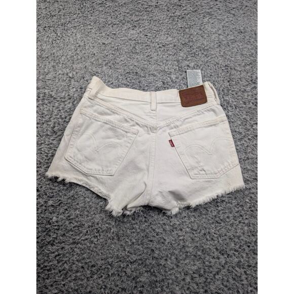 Levi's Pants - Levi's 501 Shorts Women 25 White Grunge Normcore Distressed Bikercore Raw Hem